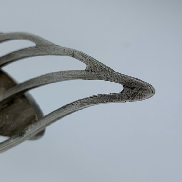 Beautiful Sterling Silver Swirl & Malachite Cuff Bracelet - Picture 6 of 7